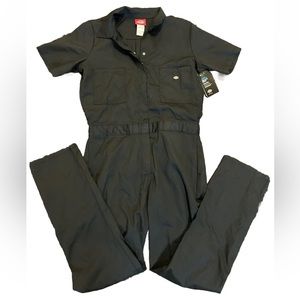 Dickies Short Sleeve Coverall Women Large Black Cooling Temp IQ NWT